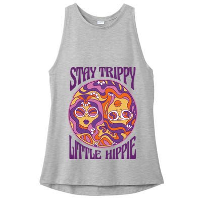 Stay Trippy Little Hippie Retro 60s Ladies PosiCharge Tri-Blend Wicking Tank
