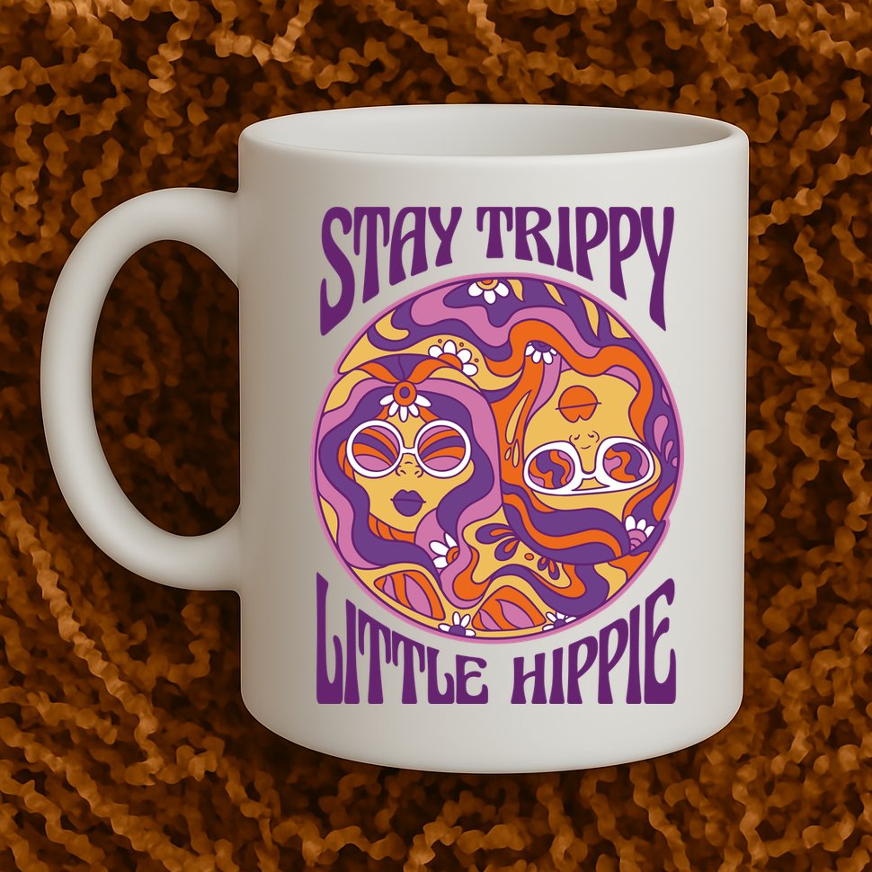 Stay Trippy Little Hippie Retro 60s Mug