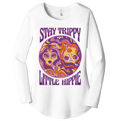 Stay Trippy Little Hippie Retro 60s Women's Perfect Tri Tunic Long Sleeve Shirt