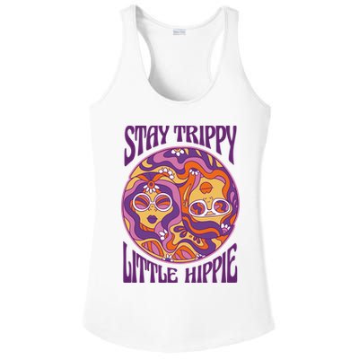 Stay Trippy Little Hippie Retro 60s Ladies PosiCharge Competitor Racerback Tank