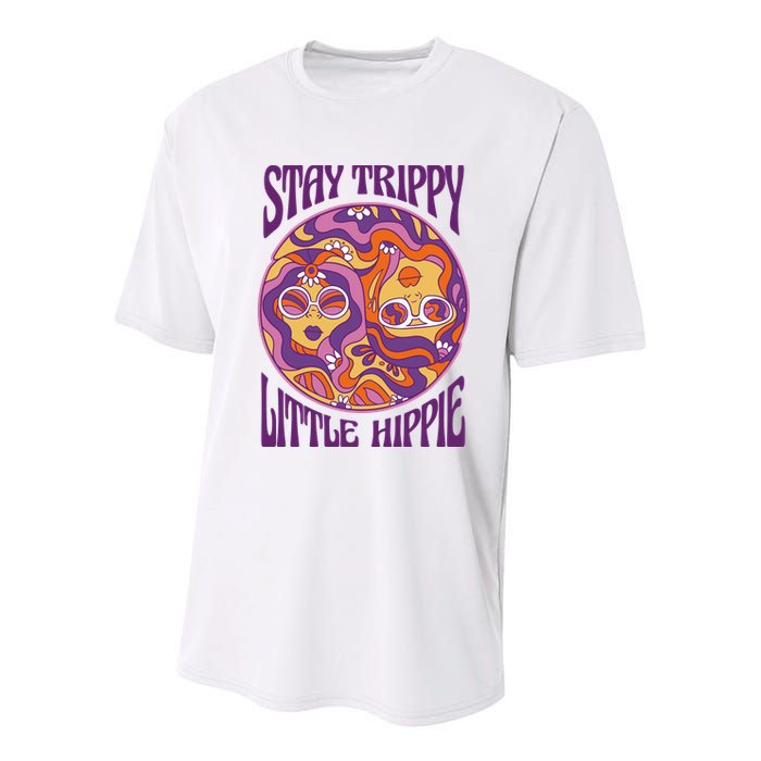 Stay Trippy Little Hippie Retro 60s Youth Performance Sprint T-Shirt