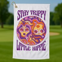 Stay Trippy Little Hippie Retro 60s Golf Towel