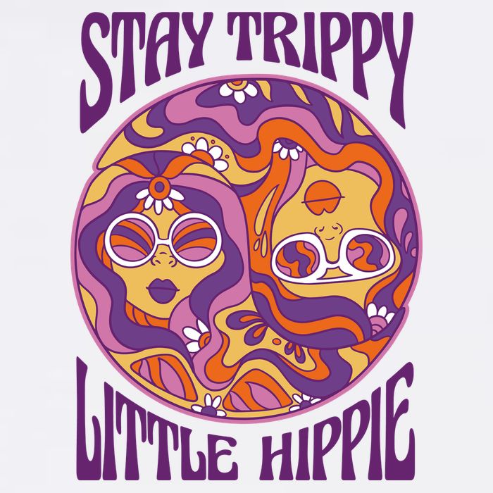 Stay Trippy Little Hippie Retro 60s Golf Towel