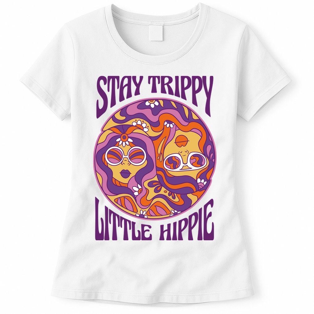 Stay Trippy Little Hippie Retro 60s Womens T-Shirt