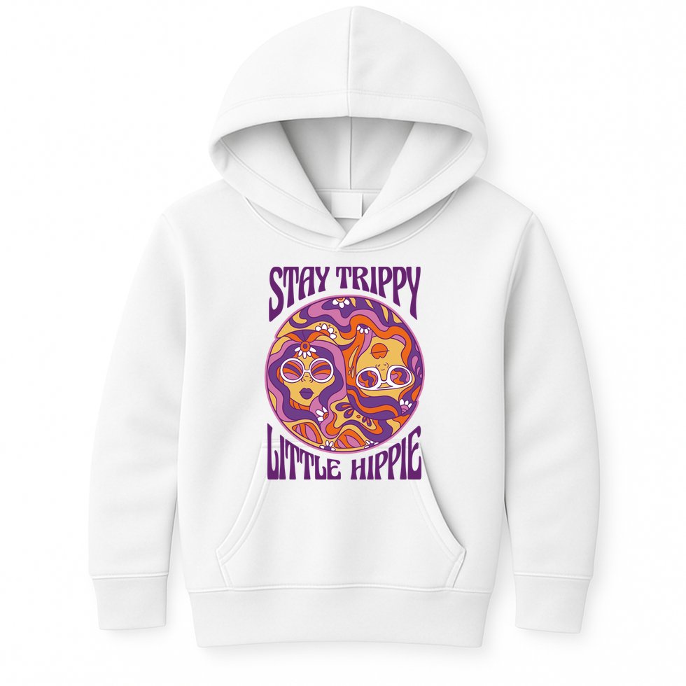 Stay Trippy Little Hippie Retro 60s Kids Hoodie