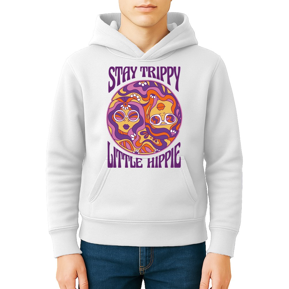 Stay Trippy Little Hippie Retro 60s Kids Hoodie