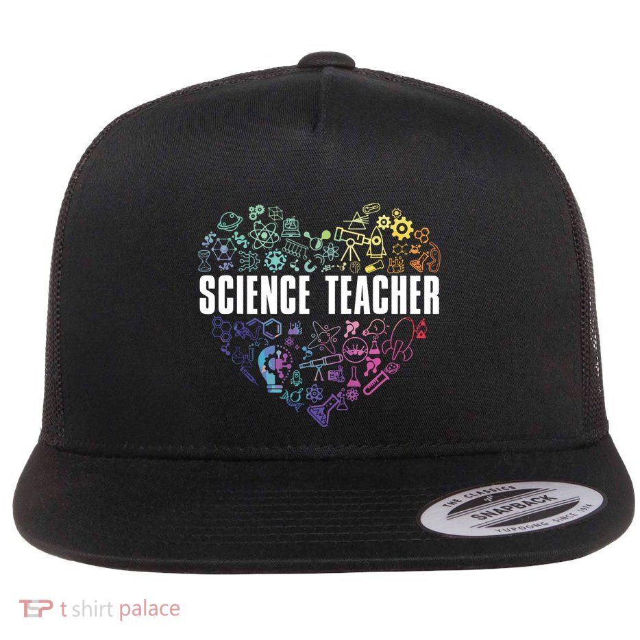 Science Teacher Love Flat Bill Trucker Hat