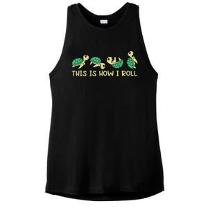 Sea Turtle Lover This Is How I Roll Turtle Ladies PosiCharge Tri-Blend Wicking Tank