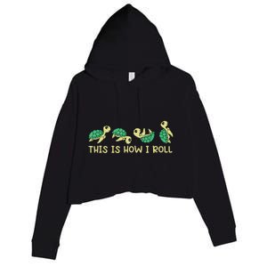 Sea Turtle Lover This Is How I Roll Turtle Crop Fleece Hoodie