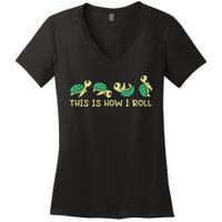 Sea Turtle Lover This Is How I Roll Turtle Women's V-Neck T-Shirt