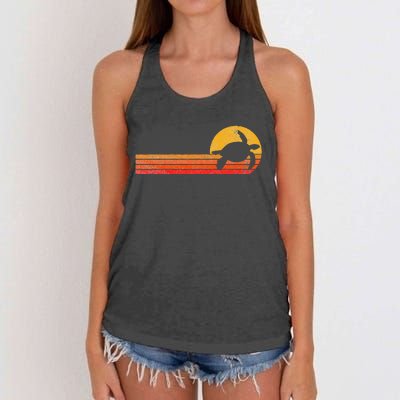 Sea Turtle Lover Funny Sea Turtle Retro Women's Knotted Racerback Tank