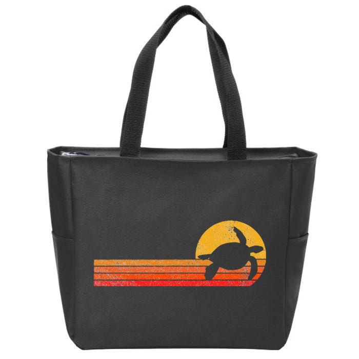 Sea Turtle Lover Funny Sea Turtle Retro Zip Tote Bag