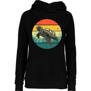 Sea Turtle Lover Stylish Tortoise Design for Ocean Enthusiasts Womens Funnel Neck Pullover Hood