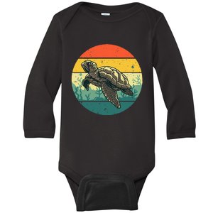 Sea Turtle Lover Stylish Tortoise Design for Ocean Enthusiasts Baby Long Sleeve Bodysuit