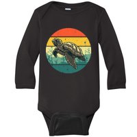 Sea Turtle Lover Stylish Tortoise Design for Ocean Enthusiasts Baby Long Sleeve Bodysuit