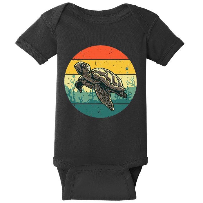 Sea Turtle Lover Stylish Tortoise Design for Ocean Enthusiasts Baby Bodysuit