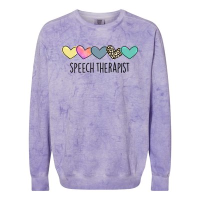 Speech Therapist Life Heart Speech Therapist Valentines Day Gift Colorblast Crewneck Sweatshirt