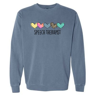 Speech Therapist Life Heart Speech Therapist Valentines Day Gift Garment-Dyed Sweatshirt