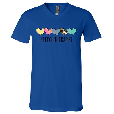 Speech Therapist Life Heart Speech Therapist Valentines Day Gift V-Neck T-Shirt