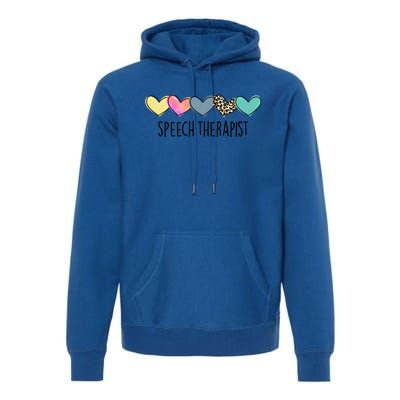 Speech Therapist Life Heart Speech Therapist Valentines Day Gift Premium Hoodie