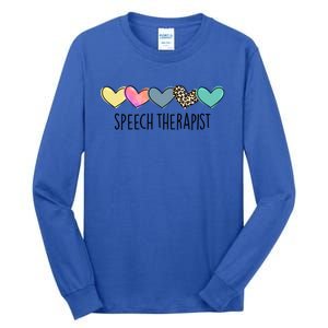 Speech Therapist Life Heart Speech Therapist Valentines Day Gift Tall Long Sleeve T-Shirt