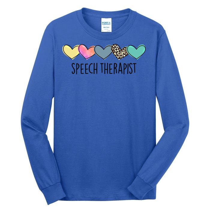 Speech Therapist Life Heart Speech Therapist Valentines Day Gift Tall Long Sleeve T-Shirt