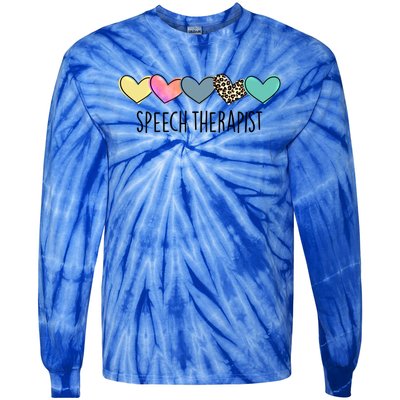 Speech Therapist Life Heart Speech Therapist Valentines Day Gift Tie-Dye Long Sleeve Shirt