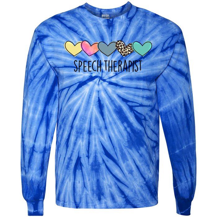 Speech Therapist Life Heart Speech Therapist Valentines Day Gift Tie-Dye Long Sleeve Shirt