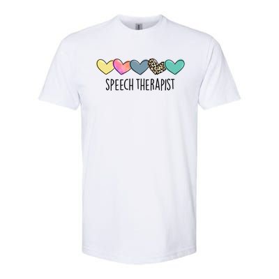 Speech Therapist Life Heart Speech Therapist Valentines Day Gift Softstyle CVC T-Shirt