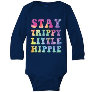 Stay Trippy Little Hippie Mama Hippy Mom Tie Dye 60s 70s Gift Baby Long Sleeve Bodysuit