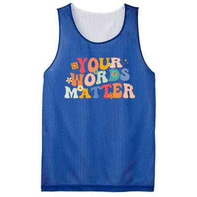 Speech Therapy Language Pathologist SLP Your Words Matter Mesh Reversible Basketball Jersey Tank