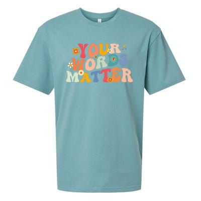 Speech Therapy Language Pathologist SLP Your Words Matter Sueded Cloud Jersey T-Shirt