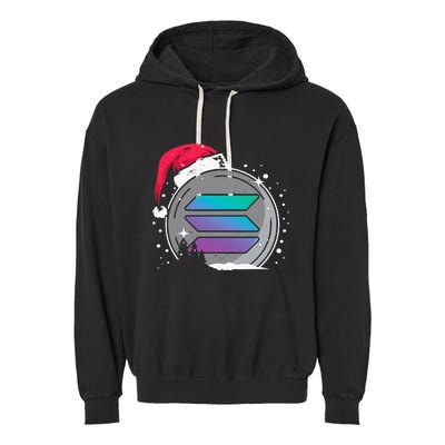 Solana Token Legends This Christmas Diamond Hands Unite Garment-Dyed Fleece Hoodie