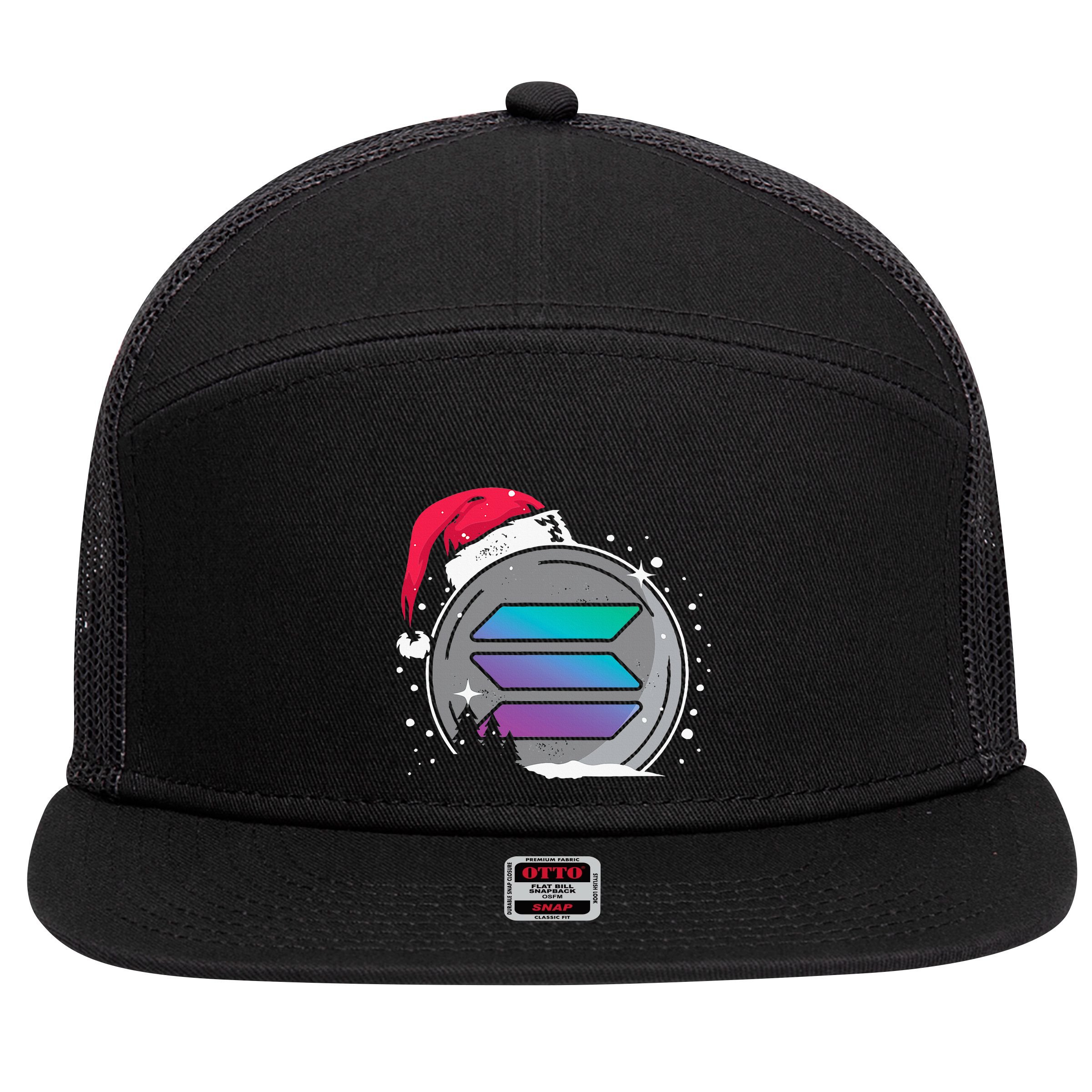 Solana Token Legends This Christmas Diamond Hands Unite 7 Panel Mesh Trucker Snapback Hat
