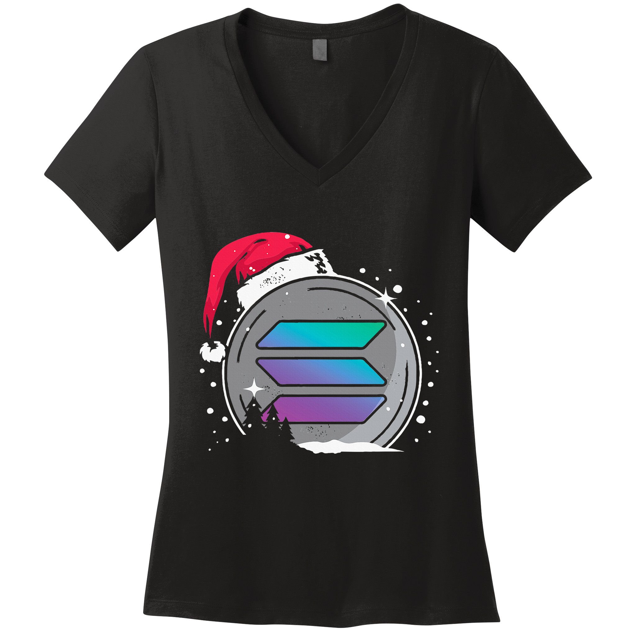 Solana Token Legends This Christmas Diamond Hands Unite Women's V-Neck T-Shirt