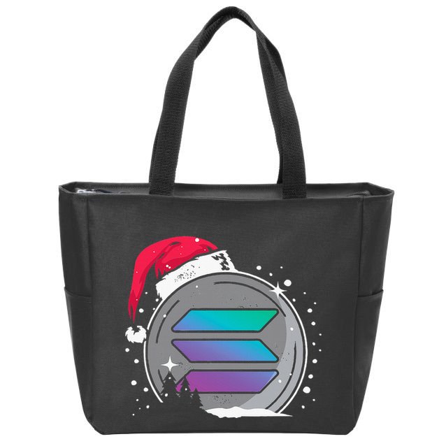 Solana Token Legends This Christmas Diamond Hands Unite Zip Tote Bag