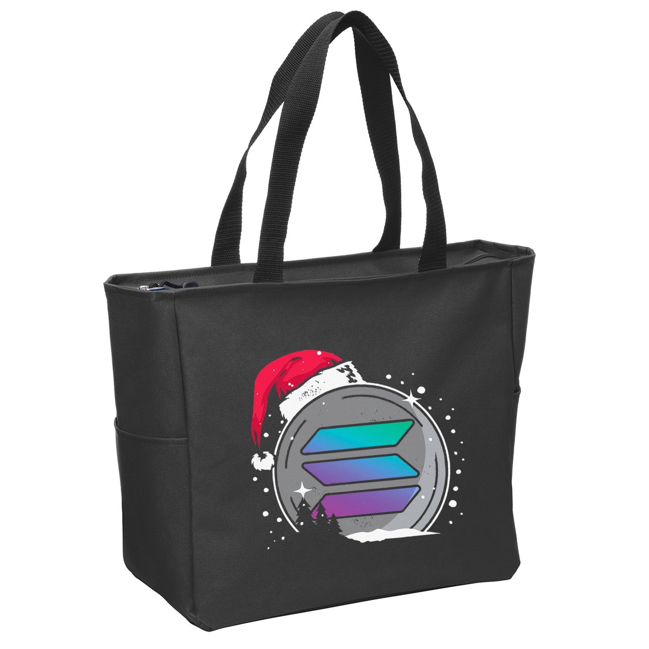 Solana Token Legends This Christmas Diamond Hands Unite Zip Tote Bag