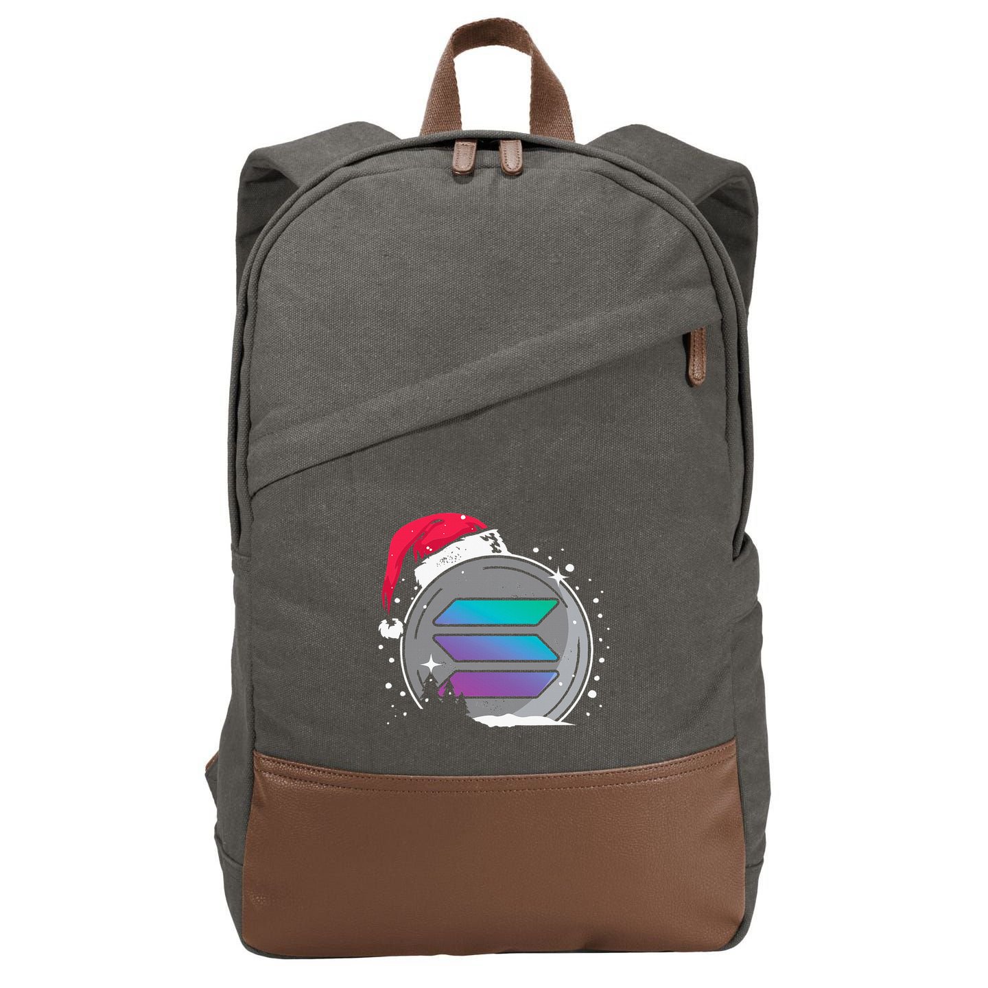 Solana Token Legends This Christmas Diamond Hands Unite Cotton Canvas Backpack