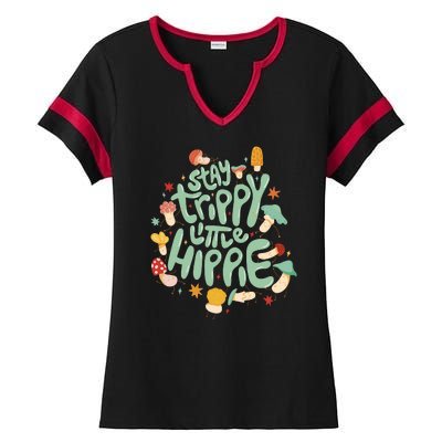 Stay Trippy Little Hippie Ladies Halftime Notch Neck Tee