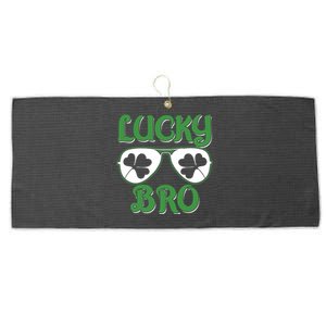 Shamrock Three Leaf Clover St Patricks Day Lucky Bro Gift Large Microfiber Waffle Golf Towel