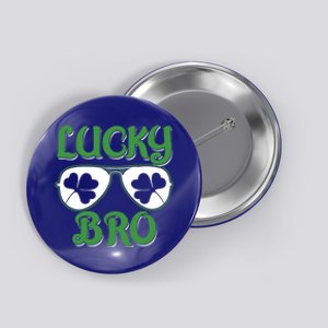 Shamrock Three Leaf Clover St Patricks Day Lucky Bro Gift Button