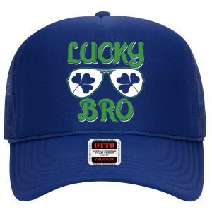 Shamrock Three Leaf Clover St Patricks Day Lucky Bro Gift High Crown Mesh Back Trucker Hat