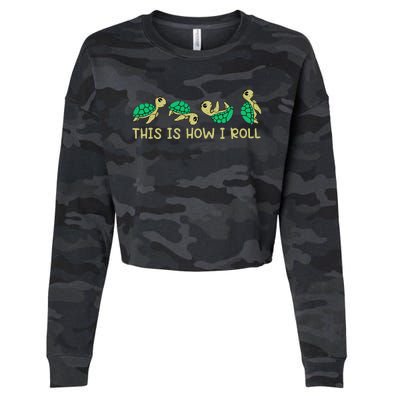 Sea Turtle Lover This Is How I Roll Turtle Cropped Pullover Crew