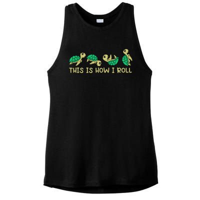 Sea Turtle Lover This Is How I Roll Turtle Ladies PosiCharge Tri-Blend Wicking Tank