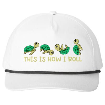 Sea Turtle Lover This Is How I Roll Turtle Snapback Five-Panel Rope Hat