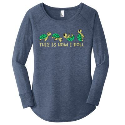 Sea Turtle Lover This Is How I Roll Turtle Women's Perfect Tri Tunic Long Sleeve Shirt