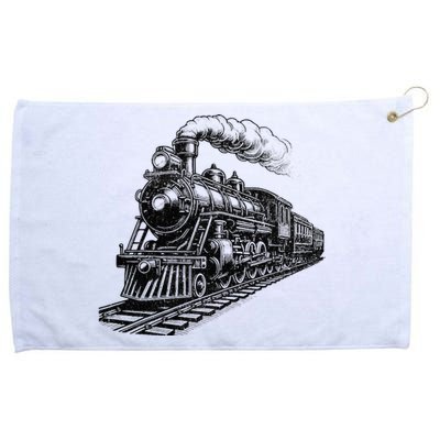 Steam Train Locomotive Steam Engine Grommeted Golf Towel