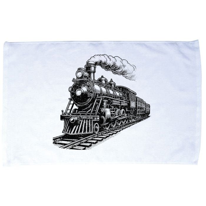 Steam Train Locomotive Steam Engine Microfiber Hand Towel