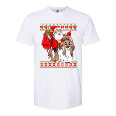 Shih Tzu Lover Xmas Ugly Santa Riding Shih Tzu Dog Christmas Gift Softstyle® CVC T-Shirt