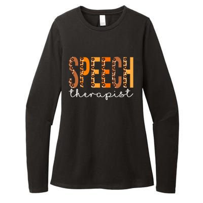 Speech Therapist Leopard Squad Cute Fall Autumn Thanksgiving Great Gift Womens CVC Long Sleeve Shirt